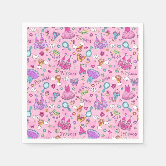 Serviette En Papier Pink Fairytale Princess (Devant)