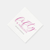Serviette En Papier Pink Fifty and Fabulous 50th Birthday Party (Coin)