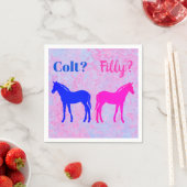 Serviette En Papier Pink Filly & Colt Bleu Style occidental Révélation (En situation)