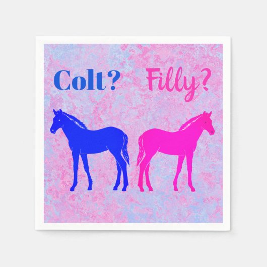 Serviette En Papier Pink Filly & Colt Bleu Style occidental Révélation (Devant)
