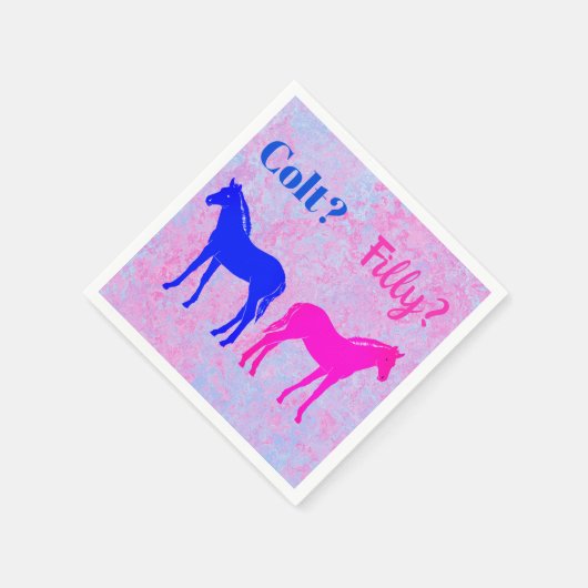 Serviette En Papier Pink Filly & Colt Bleu Style occidental Révélation (Coin)