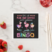 Serviette En Papier Pink Flamingo Bingo Funny Venin Art (En situation)