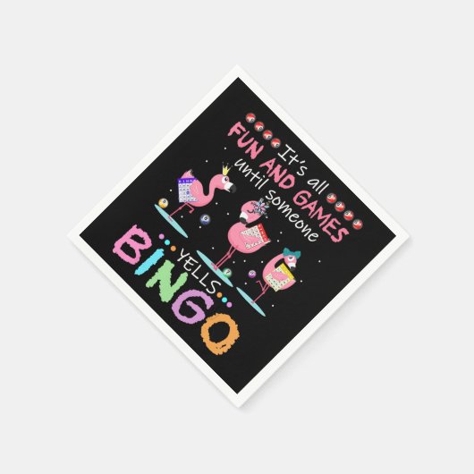 Serviette En Papier Pink Flamingo Bingo Funny Venin Art (Coin)
