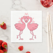 Serviette En Papier Pink Flamingo Love Tropical Beach Wedding (En situation)
