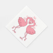 Serviette En Papier Pink Flamingo Love Tropical Beach Wedding (Coin)