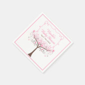 Serviette En Papier Pink Floral Bird Baby Shower (Coin)