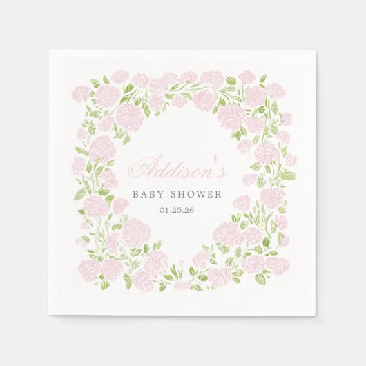 Serviette En Papier Pink Floral Napkins (Devant)