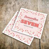 Serviette En Papier Pink Floral Seventh Birthday Girl Custom Party