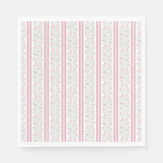 Serviette En Papier Pink Floral Wildflowers Coquette (Devant)