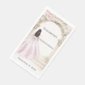Serviette En Papier Pink florals arch dress Quinceanera (Coin)