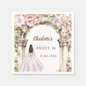 Serviette En Papier Pink florals arch dress Sweet 16 (Devant)