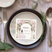 Serviette En Papier Pink florals arch dress Sweet 16