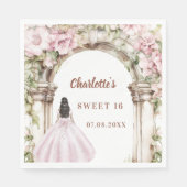 Serviette En Papier Pink florals arch dress Sweet 16 luncheon (Devant)