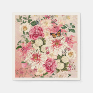 Serviette En Papier Pink Flower Bounty Garden Party Napkins