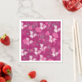 Serviette En Papier pink flowers (En situation)