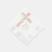 Serviette En Papier  pink flowers cross First Holy Communion (Coin)