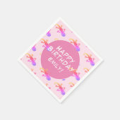 Serviette En Papier Pink Gecko Lizard Girly Girly Birthday (Coin)