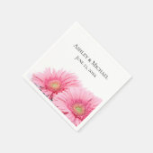 Serviette En Papier Pink Gerbera Daisies Élégant Mariage de photograph (Coin)
