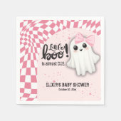 Serviette En Papier Pink Ghost Little Boo est presque dû Baby shower (Devant)