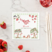 Serviette En Papier Pink Gingham Berry First Strawberry 1st Birthday (En situation)