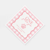 Serviette En Papier Pink Gingham One Golden Year Girls First Birthday