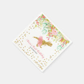 Serviette En Papier Pink Girl Dinosaur Papier Napkin (Coin)