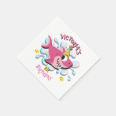 Serviette En Papier Pink Girl Shark Baby Fête Anniversaire serviettes (Coin)
