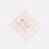 Serviette En Papier Pink girly moderne cocktail script nuptiale douche (Coin)