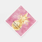 Serviette En Papier Pink Glam Stripes Gold Tropical Pineappy (Coin)