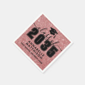 Serviette En Papier Pink Glitter Graduation (Coin)