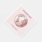 Serviette En Papier Pink Globe Passport Travel Baby Shower (Coin)