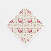 Serviette En Papier Pink Gold Bauble Luxury Christmas Holiday (Coin)