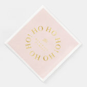 Serviette En Papier Pink Gold Christmas Ho Ho Ho ID1009 (Coin)