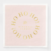 Serviette En Papier Pink Gold Christmas Ho Ho Ho ID1009 (Devant)
