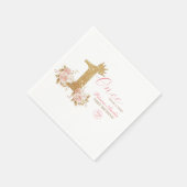 Serviette En Papier Pink Gold Couronne Princesse Premier anniversaire (Coin)