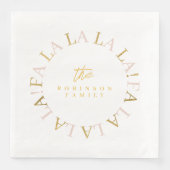 Serviette En Papier Pink Gold Fa Noël La La ID1009 (Devant)