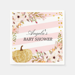 Serviette En Papier Pink Gold Fall Citrouille Cocktail Papier à cockta