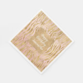 Serviette En Papier Pink Gold Glitz Sparkle Zebra Print (Coin)