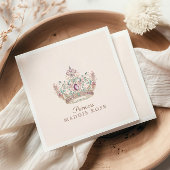 Serviette En Papier Pink Gold Princess Crown Fairytale Anniversaire