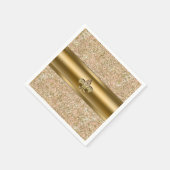 Serviette En Papier Pink & Gold Sparktery Fleur de lis (Coin)