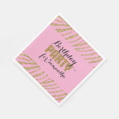 Serviette En Papier Pink Gold Zebra Imprimer Faux Parties scintillant  (Coin)