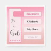 Serviette En Papier Pink Gradient Cute Eyeball Baby Shower (Devant)