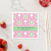 Serviette En Papier Pink & Green - Golf Party Tableware (En situation)