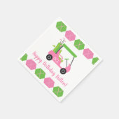 Serviette En Papier Pink & Green Golf Serviettes personnalisées (Coin)