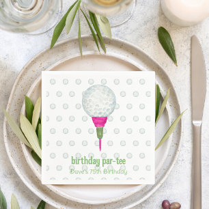 Serviette En Papier Pink Green Masters Golf Invitations de fête d'anni
