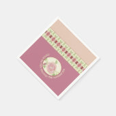 Serviette En Papier Pink Greens et Motif de crème Accentué (Coin)