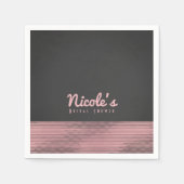 Serviette En Papier Pink & Grey Sequins Glam Moderne Chic Elegant Part (Devant)