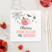 Serviette En Papier Pink Halloween Spooktaculaire fête d'anniversaire (En situation)