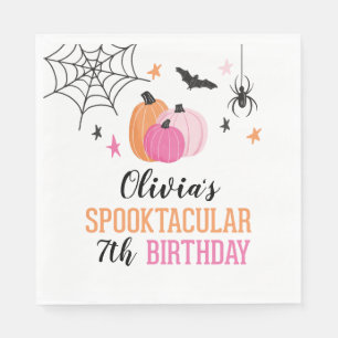 Serviette En Papier Pink Halloween Spooktaculaire fête d'anniversaire