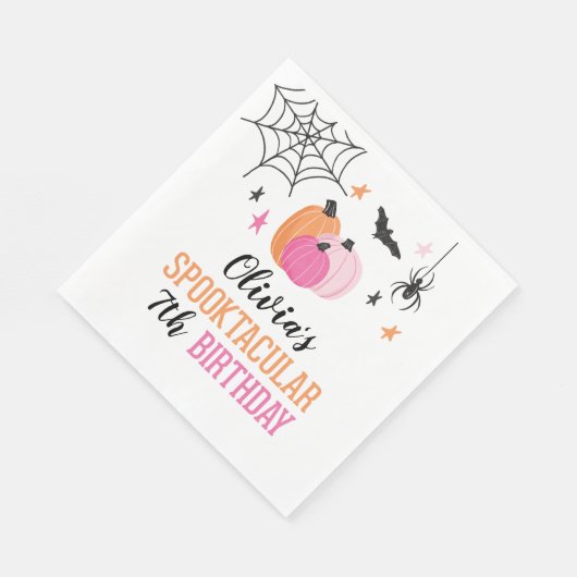 Serviette En Papier Pink Halloween Spooktaculaire fête d'anniversaire (Coin)